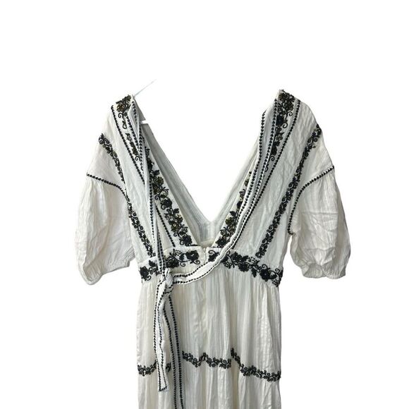 Ulla Johnson Handmade Boho White Beaded Maxi Dress Small - Picture 8 of 16